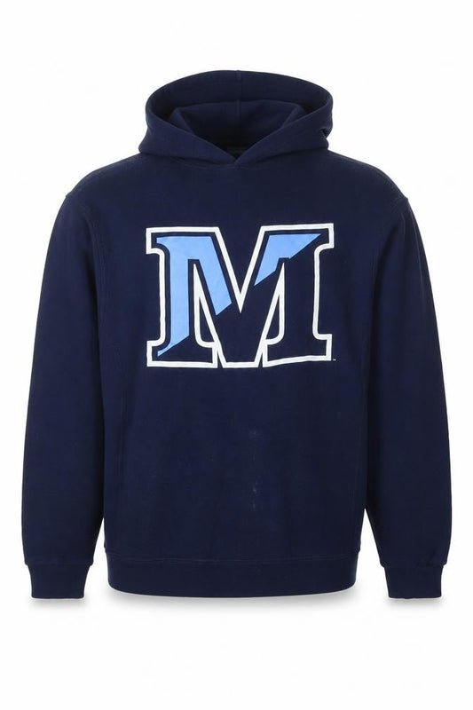 Front view of Russell Athletic Men’s Blue University of Maine Pullover Hoodie M