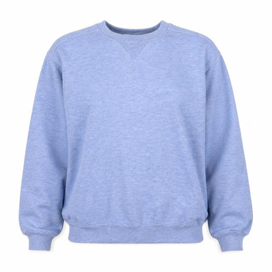Front view of Jennifer Moore Petites women’s blue small pullover sweatshirt cotton blend