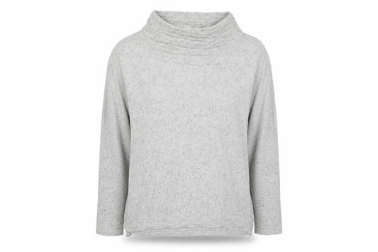 Front view of Phase Eight Women’s Grey Cowl Neck Relaxed Knit Jumper, size S