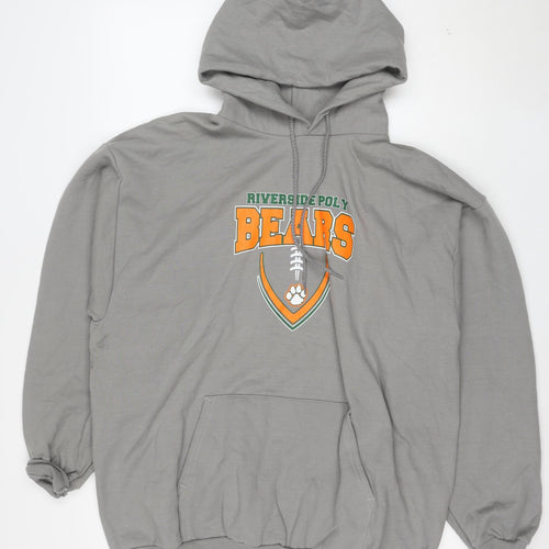 Port and Company Men's Grey XL Pullover Hoodie Riverside Poly Bears