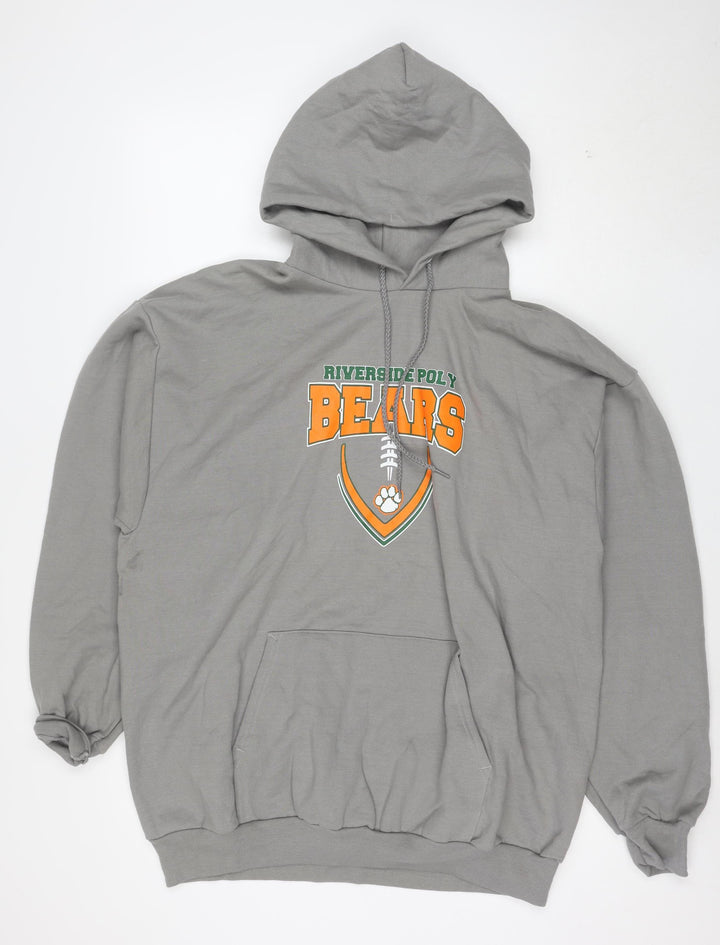 Port and Company Men's Grey XL Pullover Hoodie Riverside Poly Bears