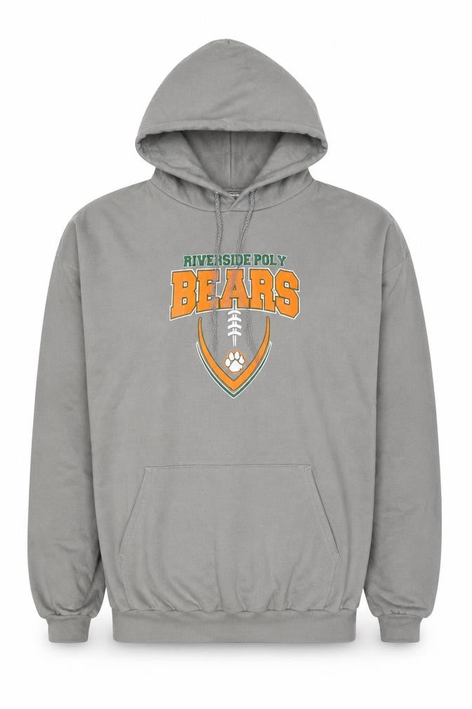Port and Company Men's Grey XL Pullover Hoodie Riverside Poly Bears