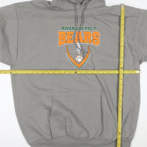 Port and Company Men's Grey XL Pullover Hoodie Riverside Poly Bears