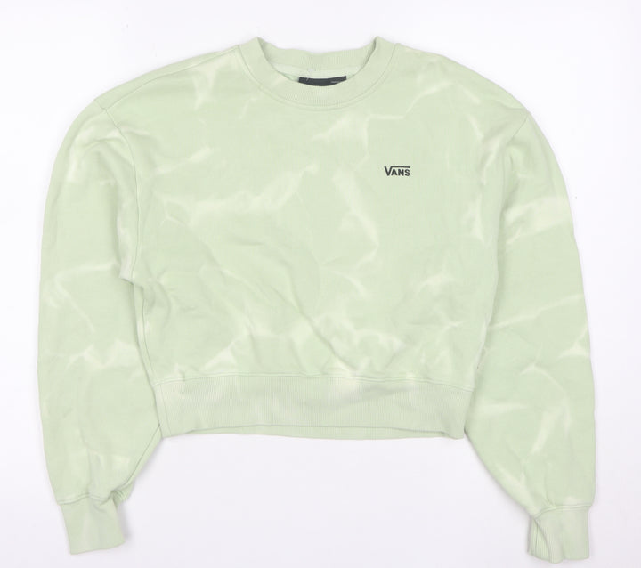 Vans Women Mint Green Tie Dye Crew Neck Pullover Sweatshirt XS