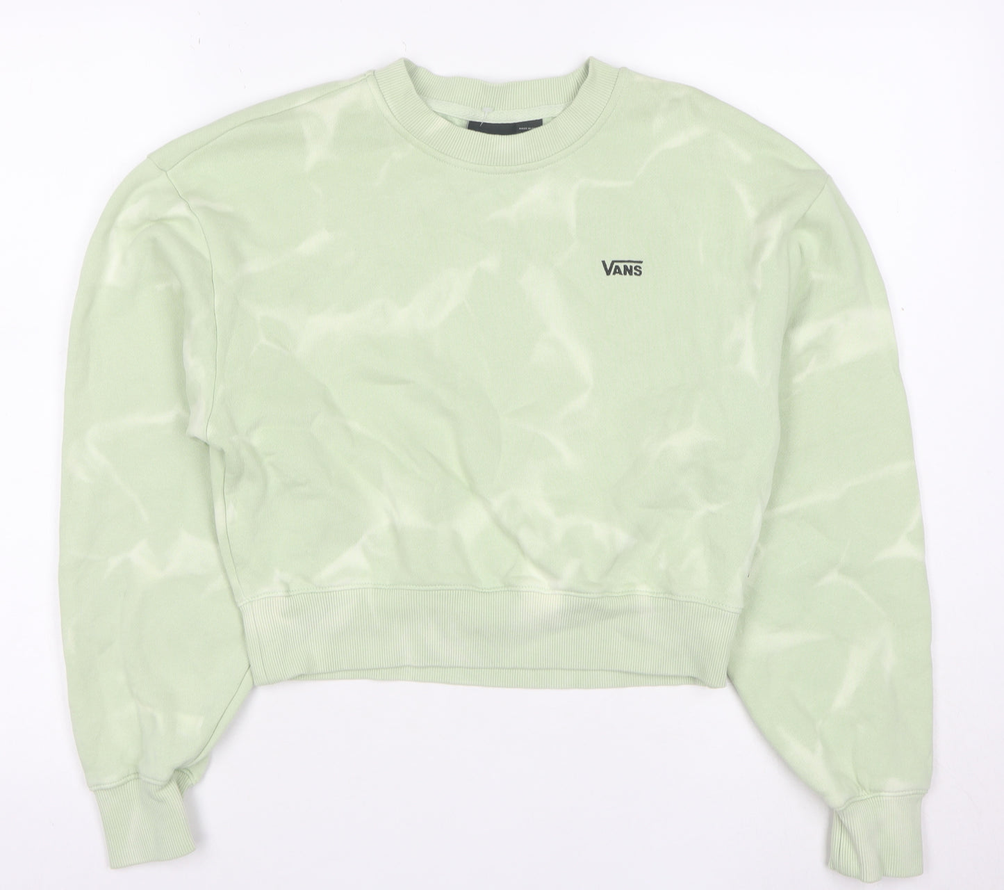 Vans Women Mint Green Tie Dye Crew Neck Pullover Sweatshirt XS