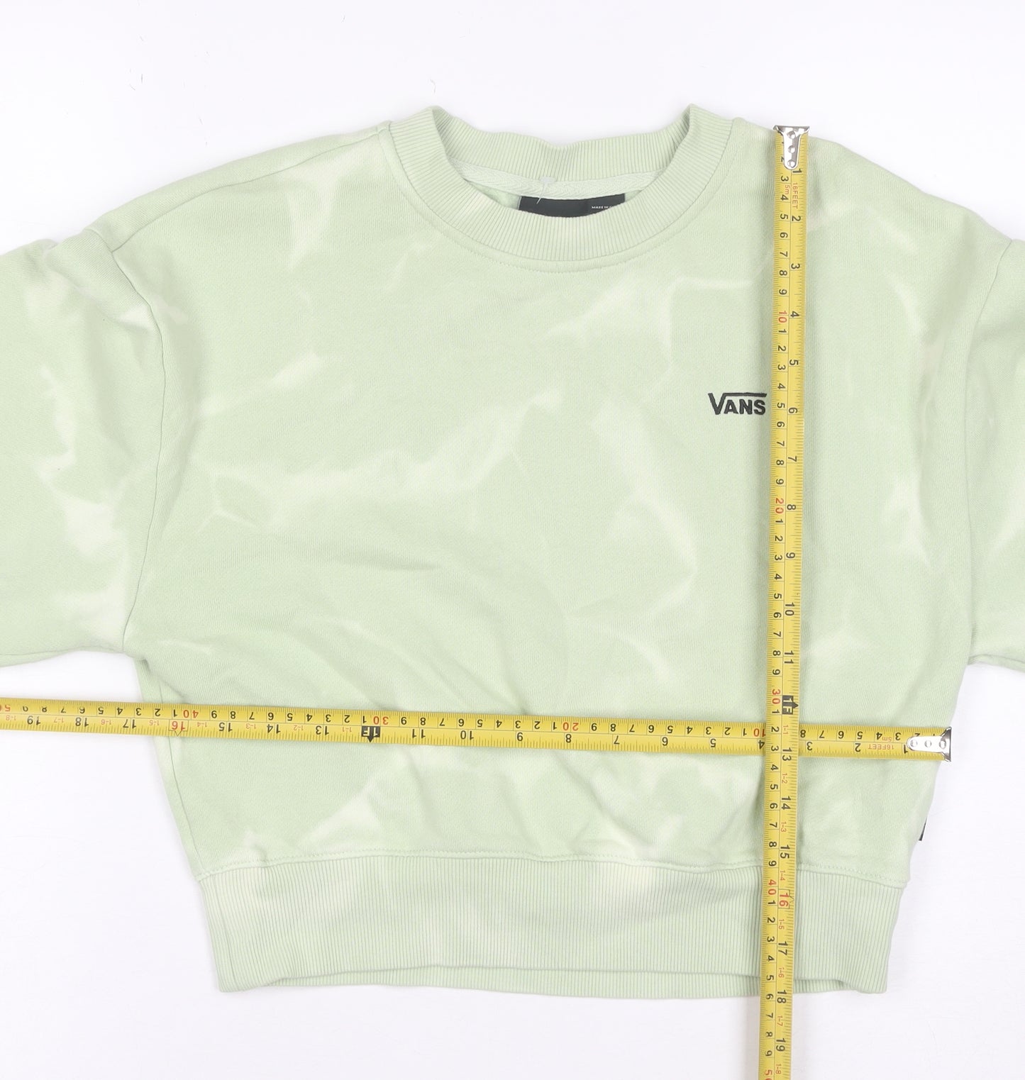 Vans Women Mint Green Tie Dye Crew Neck Pullover Sweatshirt XS