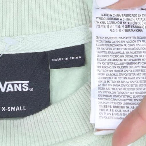 Vans Women Mint Green Tie Dye Crew Neck Pullover Sweatshirt XS