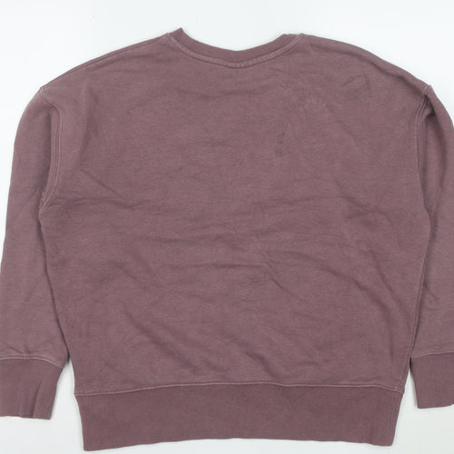 FILA Womens Mauve Sweatshirt UK L Cotton Blend Pullover Crew Neck