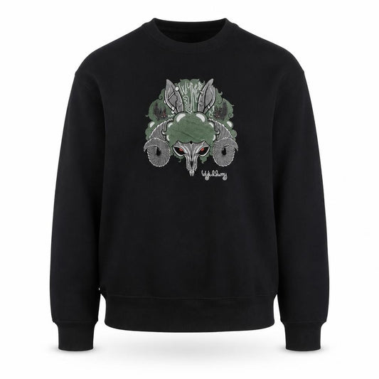 Front view of Gildan Women's Black S Pullover Sweatshirt with Graphic Design