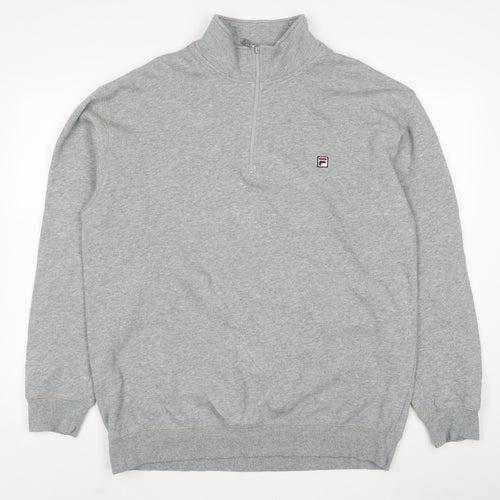 FILA Mens Grey XL 1/4 Zip High Neck Sweatshirt