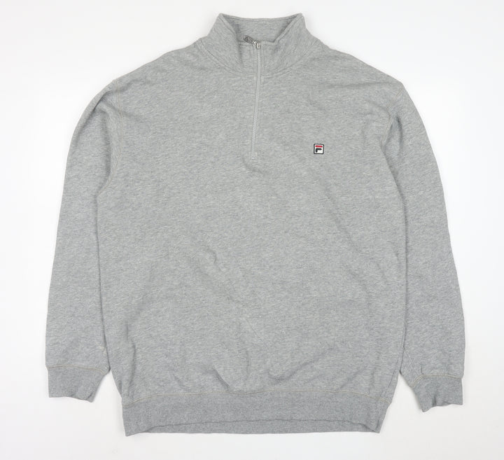 FILA Mens Grey XL 1/4 Zip High Neck Sweatshirt