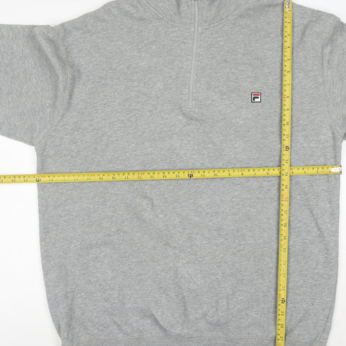 FILA Mens Grey XL 1/4 Zip High Neck Sweatshirt