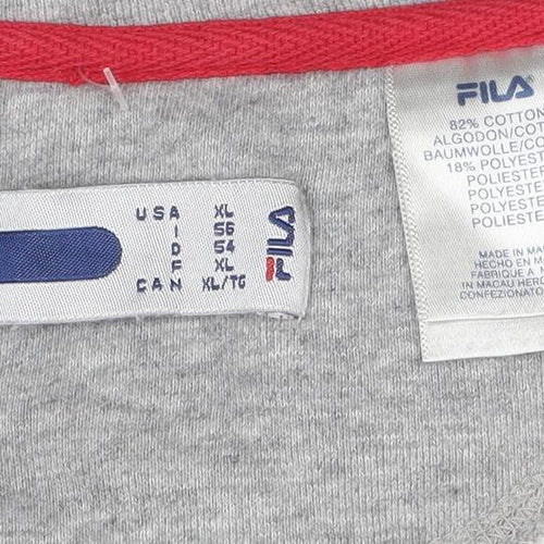 FILA Mens Grey XL 1/4 Zip High Neck Sweatshirt