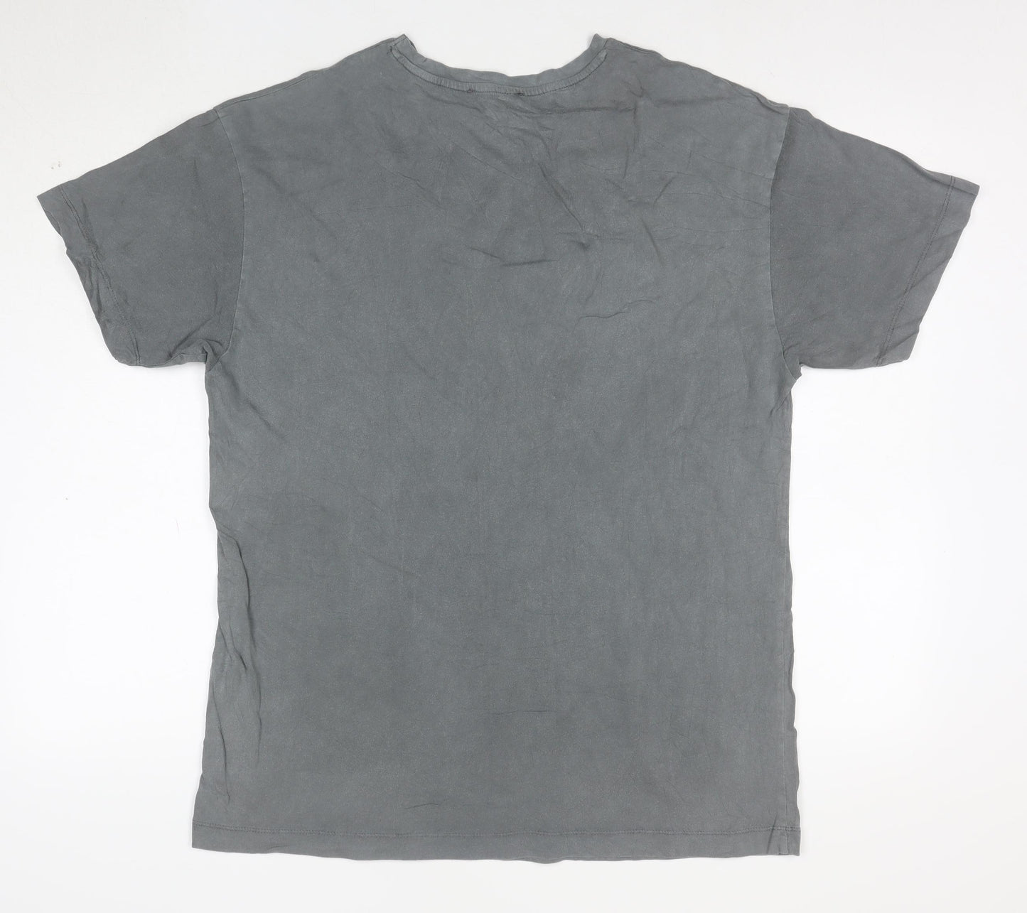 New Look Women's Grey Studded Cotton T-Shirt UK 12 Short Sleeve