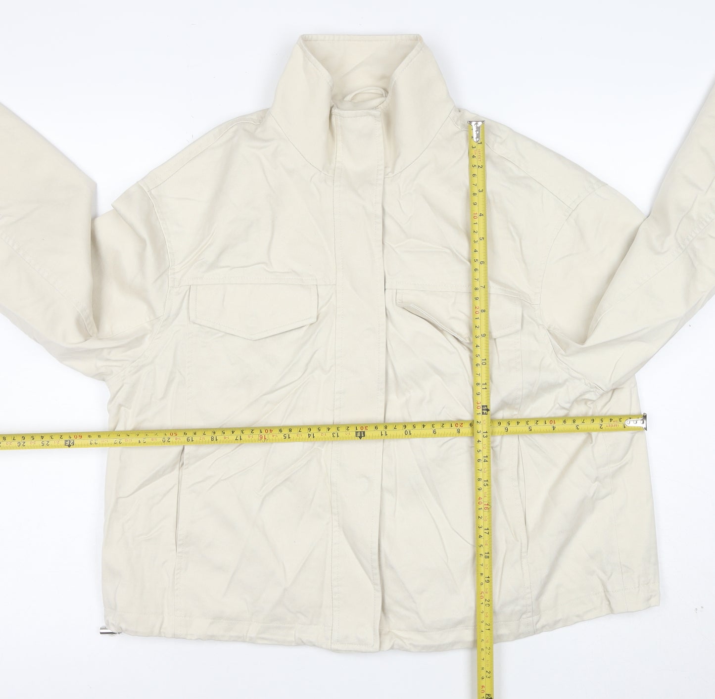 Marks and Spencer Women Beige Short Casual Twill Jacket Size 8