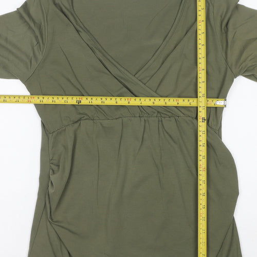 Dorothy Perkins Maternity Khaki Green 3/4 Sleeve Wrap Top UK 10