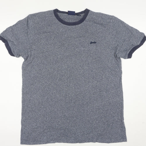 Superdry Men's Blue Crew Neck Short Sleeve T-Shirt Size L