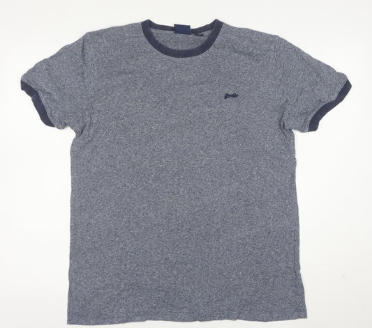 Superdry Men's Blue Crew Neck Short Sleeve T-Shirt Size L