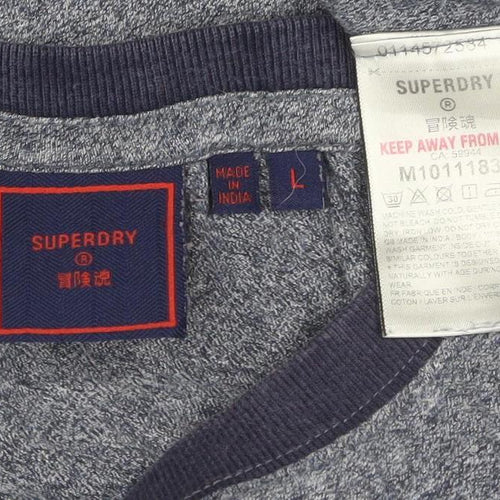 Superdry Men's Blue Crew Neck Short Sleeve T-Shirt Size L