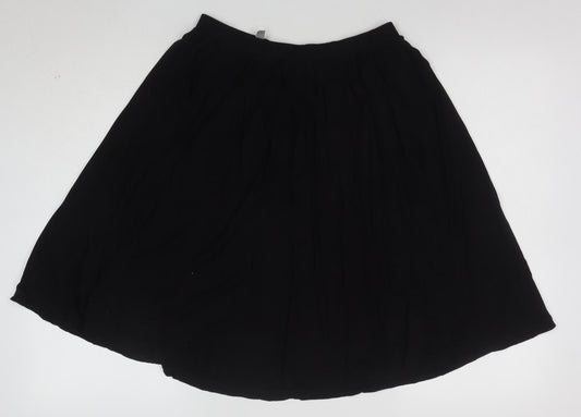 ASOS Women’s Black Size 12 A-Line Jersey Knee Length Skirt