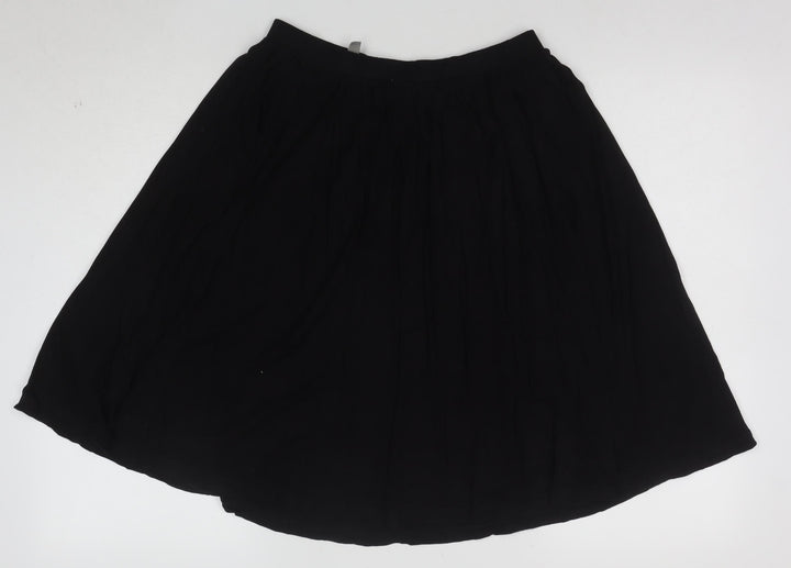 ASOS Women’s Black Size 12 A-Line Jersey Knee Length Skirt