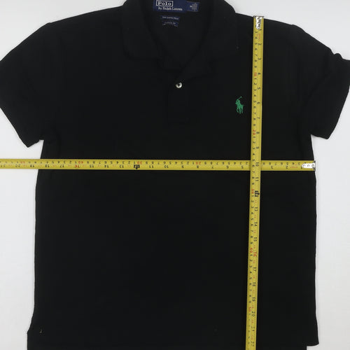 Ralph Lauren Men's Black Classic Fit Earth Polo Shirt M