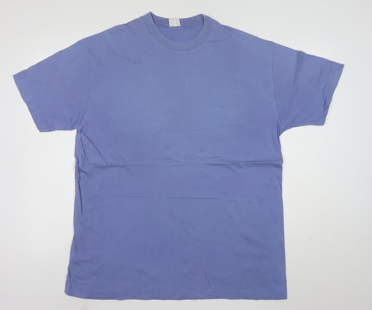 United Colors of Benetton Men's Blue Cotton Crew Neck T-Shirt XL