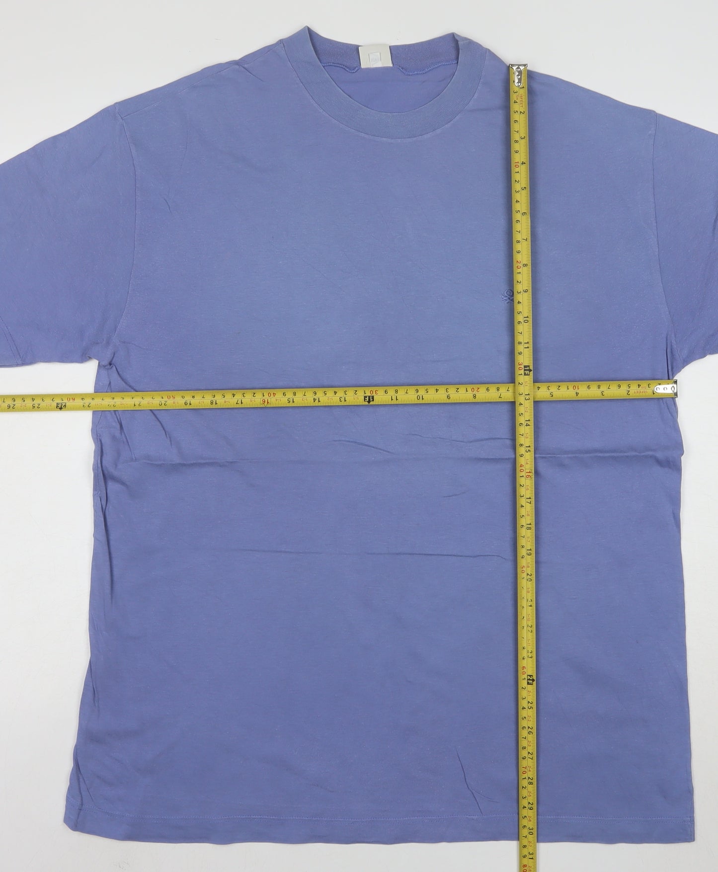 United Colors of Benetton Men's Blue Cotton Crew Neck T-Shirt XL