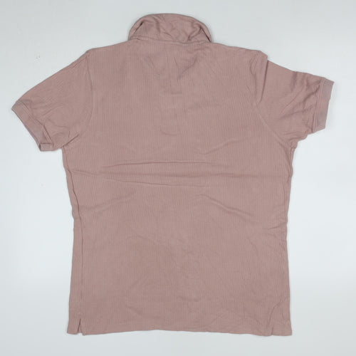 Splash Men's Beige Cotton Polo Shirt Regular Fit Size M