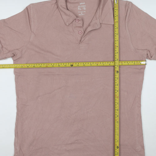Splash Men's Beige Cotton Polo Shirt Regular Fit Size M