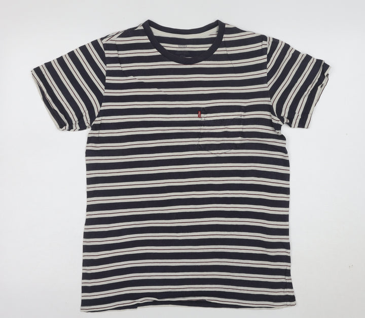 Levi's Men's Navy White Striped Cotton Crew Neck T-Shirt Size S