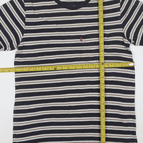 Levi's Men's Navy White Striped Cotton Crew Neck T-Shirt Size S