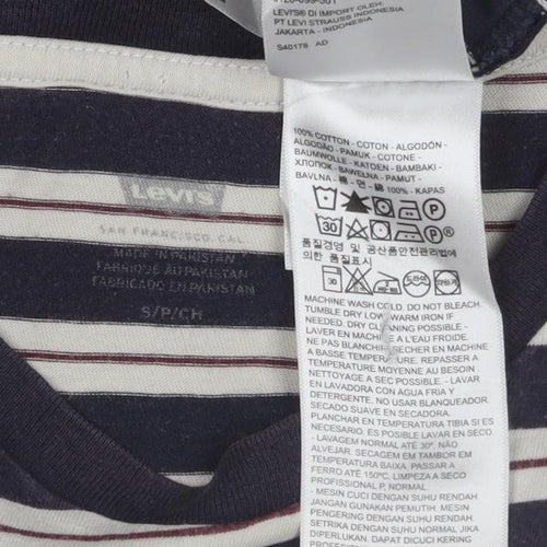 Levi's Men's Navy White Striped Cotton Crew Neck T-Shirt Size S
