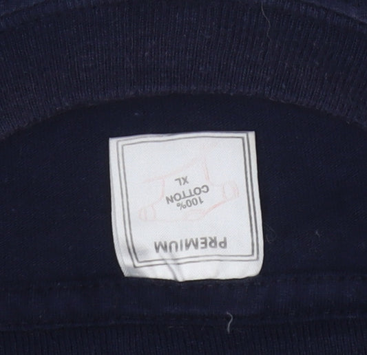 Premium Men's Navy Scotland The Brave XL Cotton T-Shirt