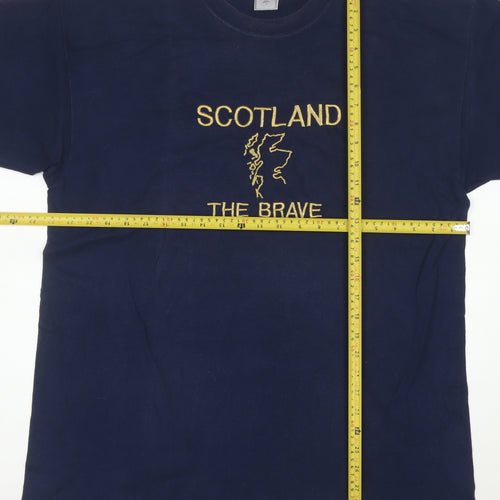 Premium Men's Navy Scotland The Brave XL Cotton T-Shirt