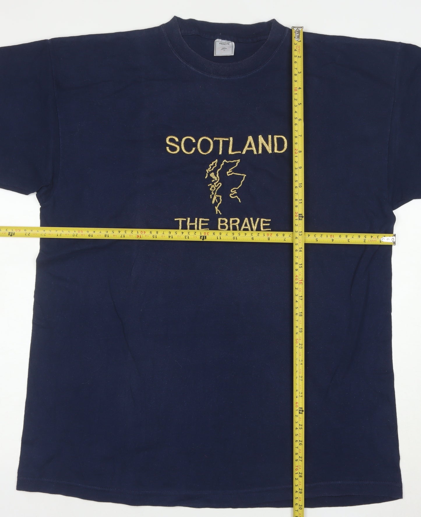 Premium Men's Navy Scotland The Brave XL Cotton T-Shirt