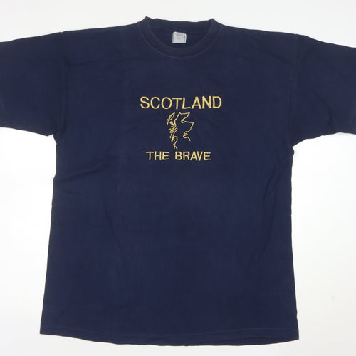 Premium Men's Navy Scotland The Brave XL Cotton T-Shirt