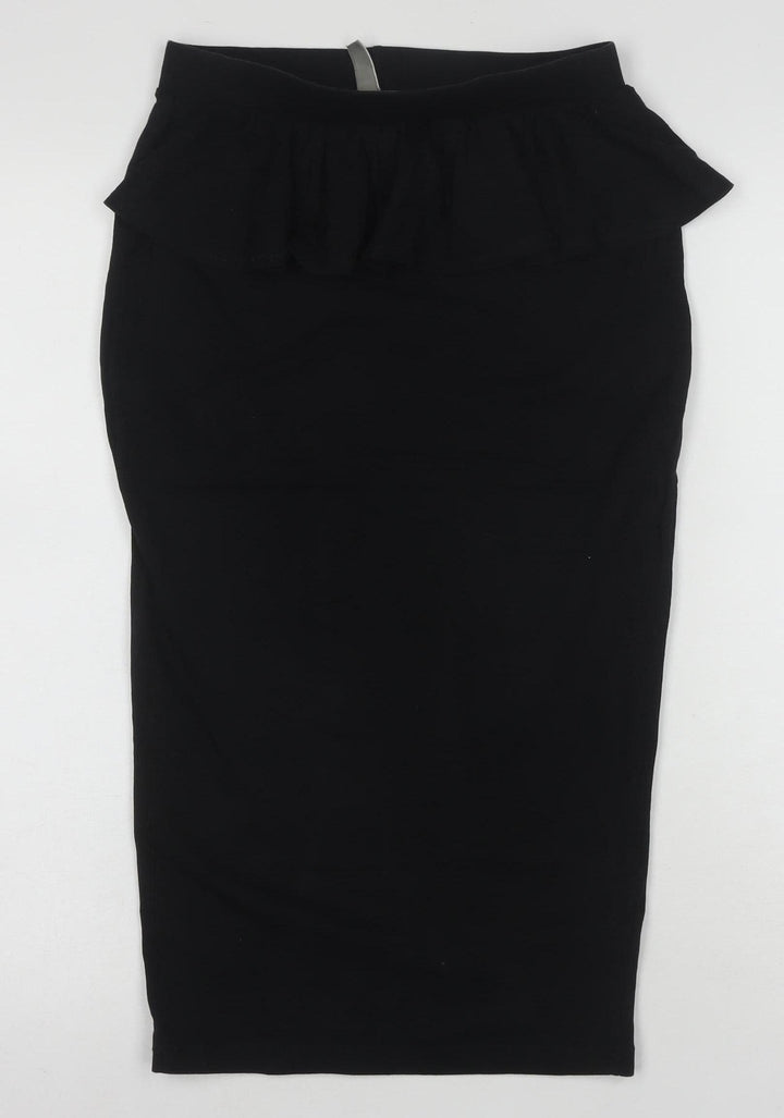 ASOS Women’s Black Cotton Stretch Midi Pencil Skirt Size 10