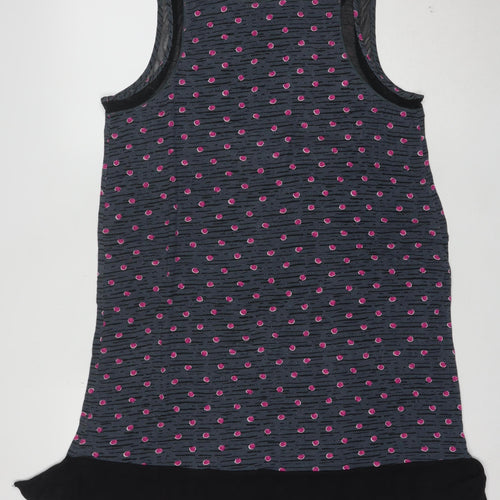 DKNY Women's Grey Polka Dot Tank Dress M Sleeveless Jersey