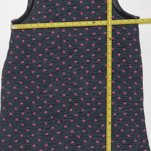 DKNY Women's Grey Polka Dot Tank Dress M Sleeveless Jersey