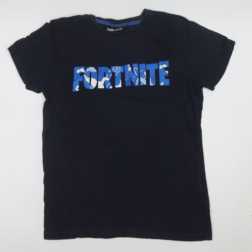 Next Boys Blue Fortnite Graphic Print Cotton T-Shirt 14 Years