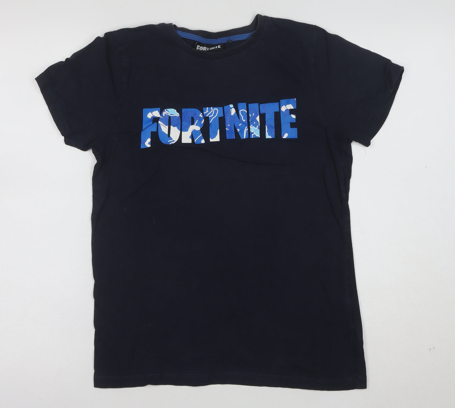 Next Boys Blue Fortnite Graphic Print Cotton T-Shirt 14 Years