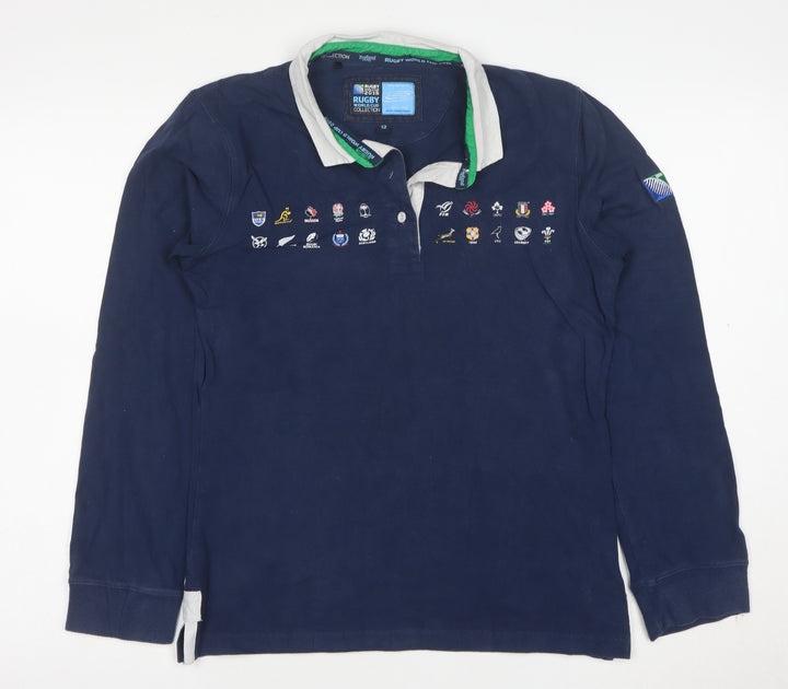 Canterbury Womens Blue Rugby World Cup 2015 Polo Shirt Size 12