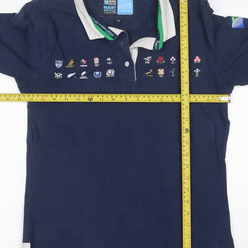 Canterbury Womens Blue Rugby World Cup 2015 Polo Shirt Size 12