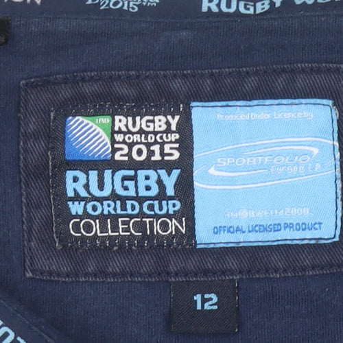 Canterbury Womens Blue Rugby World Cup 2015 Polo Shirt Size 12