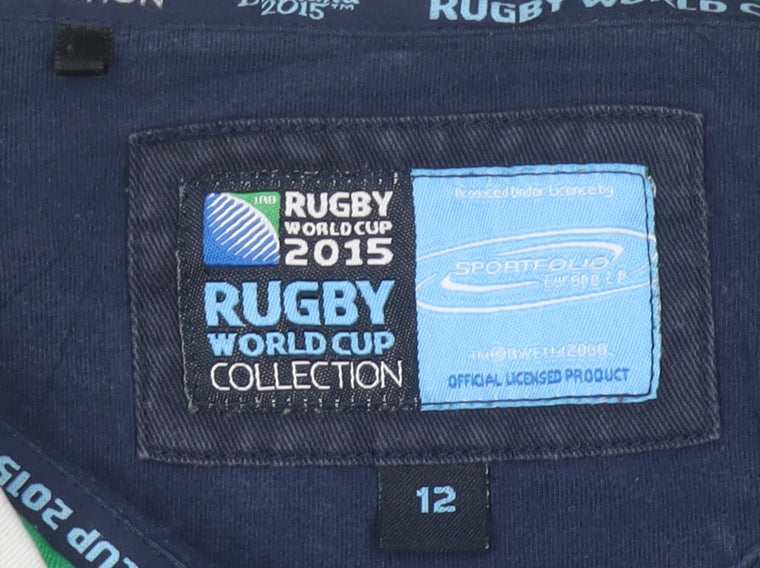 Canterbury Womens Blue Rugby World Cup 2015 Polo Shirt Size 12