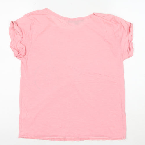 Topshop Petite Pink Bicycle Print Women's Size 10 Cotton T-Shirt