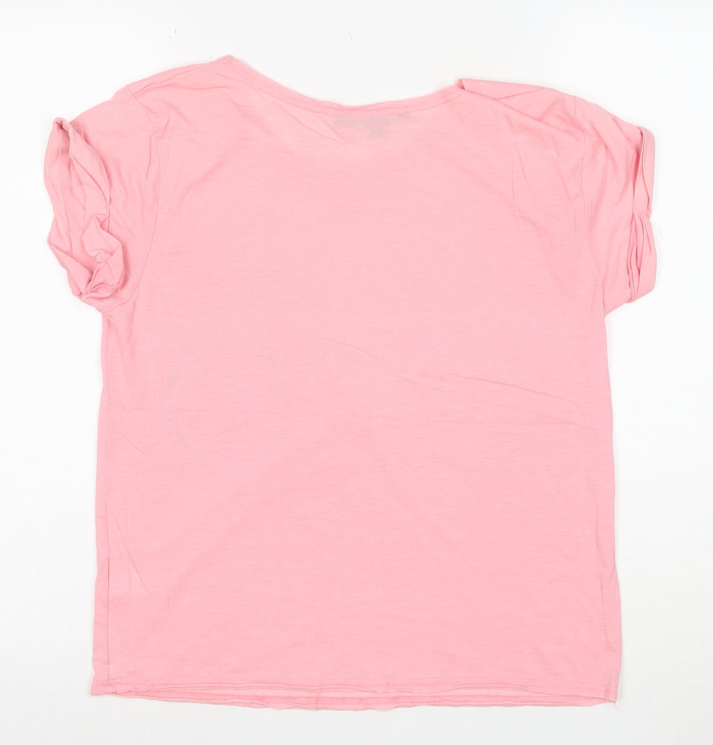 Topshop Petite Pink Bicycle Print Women's Size 10 Cotton T-Shirt