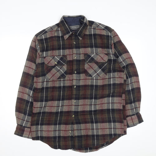 David Taylor Men’s Multicoloured Flannel Plaid Button-Up Shirt Size M