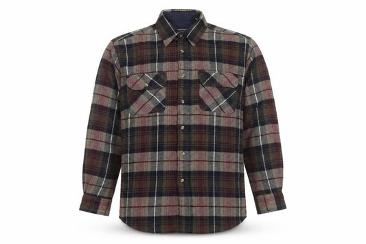 Front view of David Taylor Men’s Multicoloured Flannel Plaid Button-Up Shirt, size M